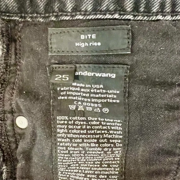 ALEXANDER WANG BITE SHORT “Grey Aged”Super Frayed Raw Hem, Made in the USA